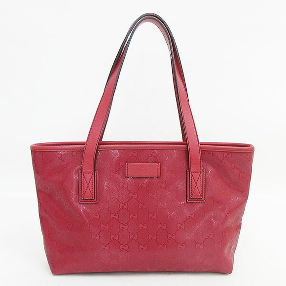 Gucci Imprime Bag Red Leather GG Tote - Picture 2 of 9